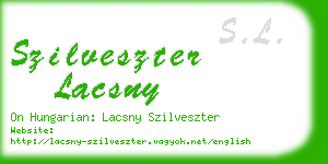 szilveszter lacsny business card